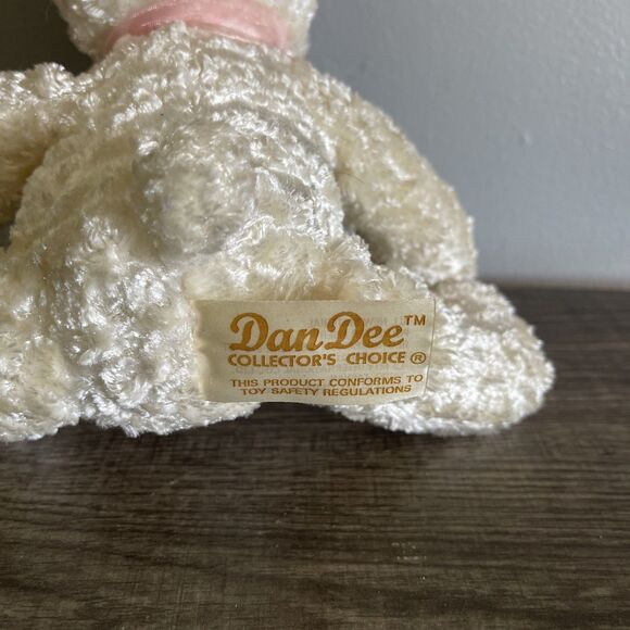 Dan Dee Victorian White Teddy Bear Plush Pink Hat & Neck Ribbon Stuffed Toy 10” - Picture 4 of 8
